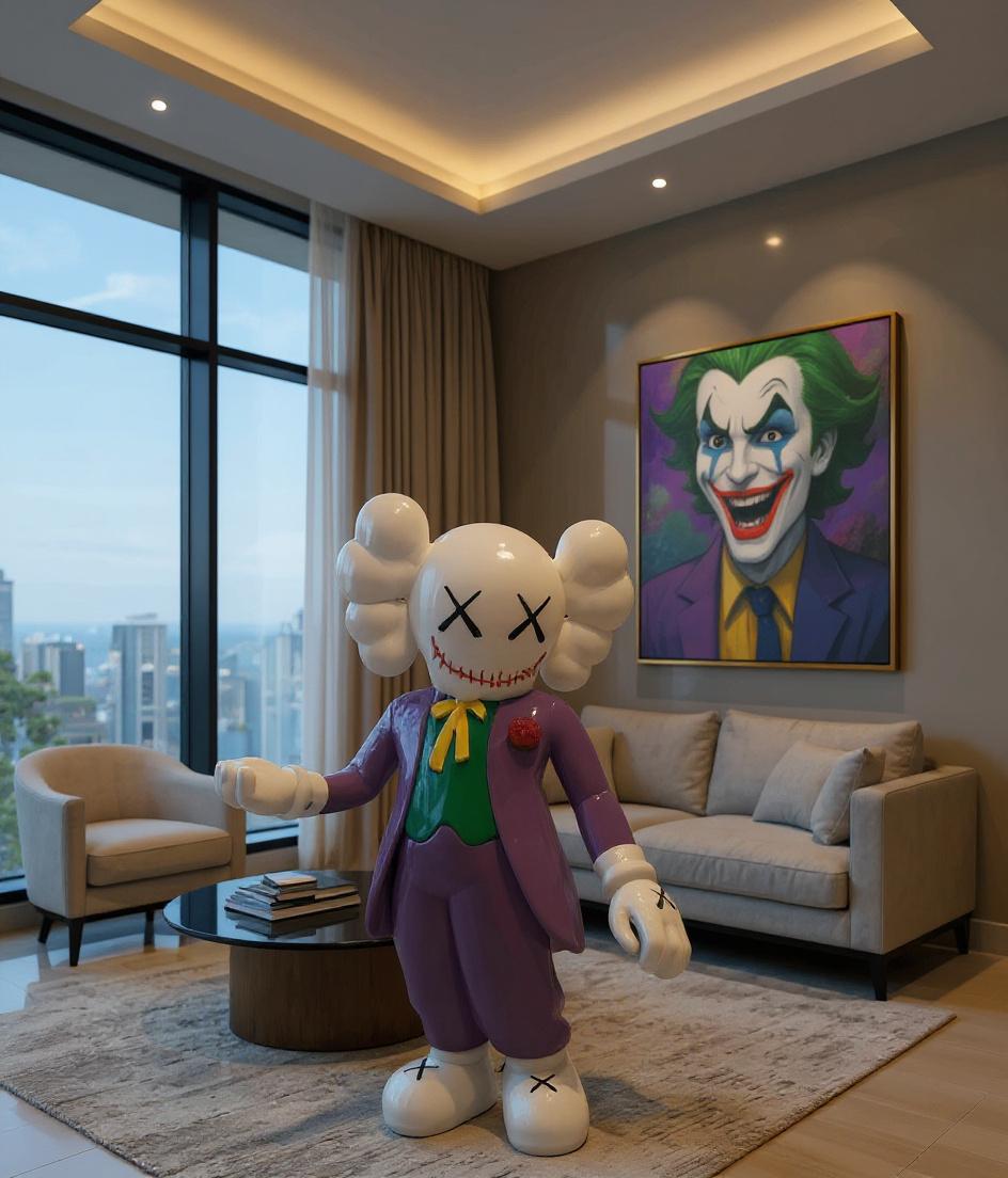 Joker Inspired KAWS Style Sculpture – Decorative Figure